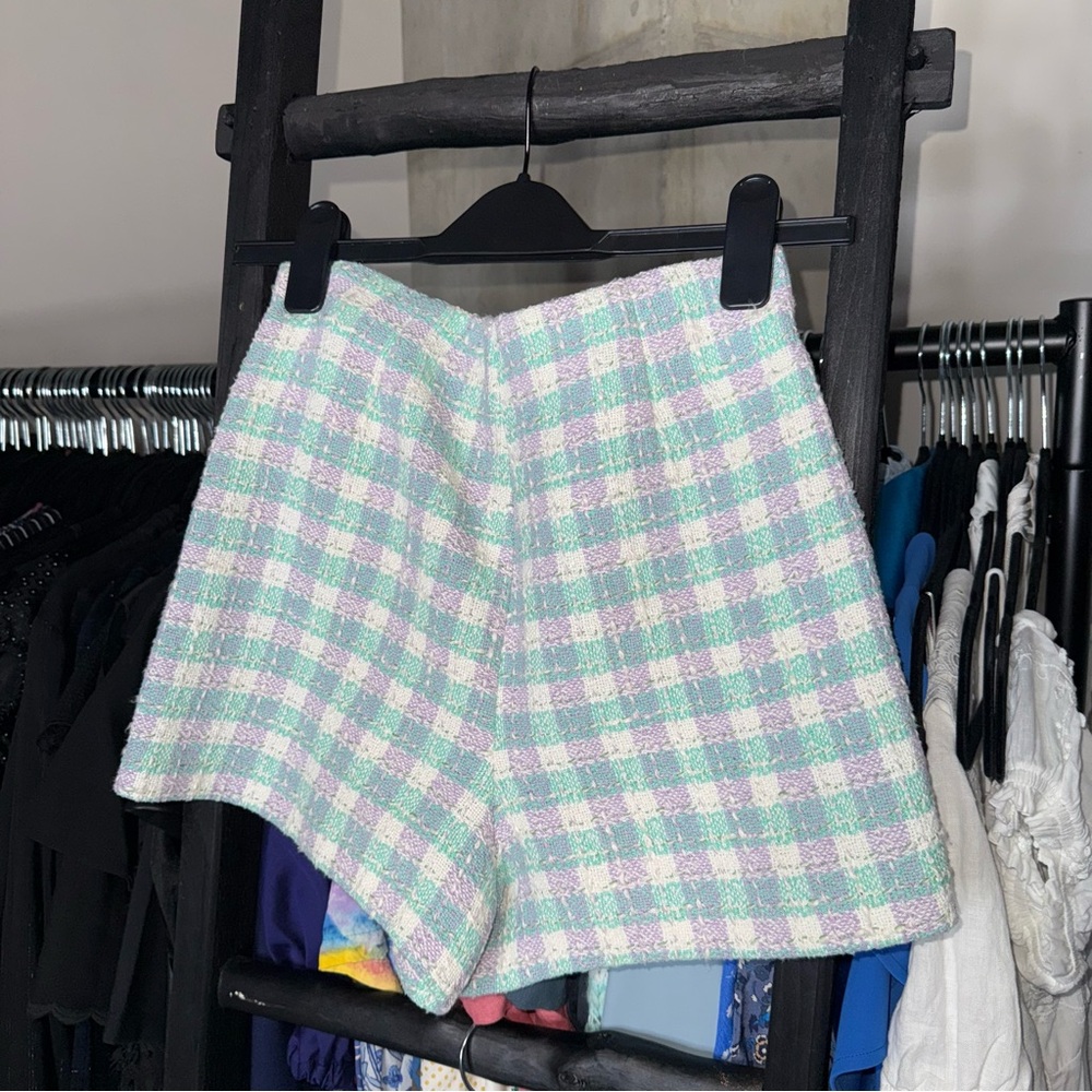 Zara Pastel Plaid Cropped Blazer and Skort Set - Picture 14 of 17